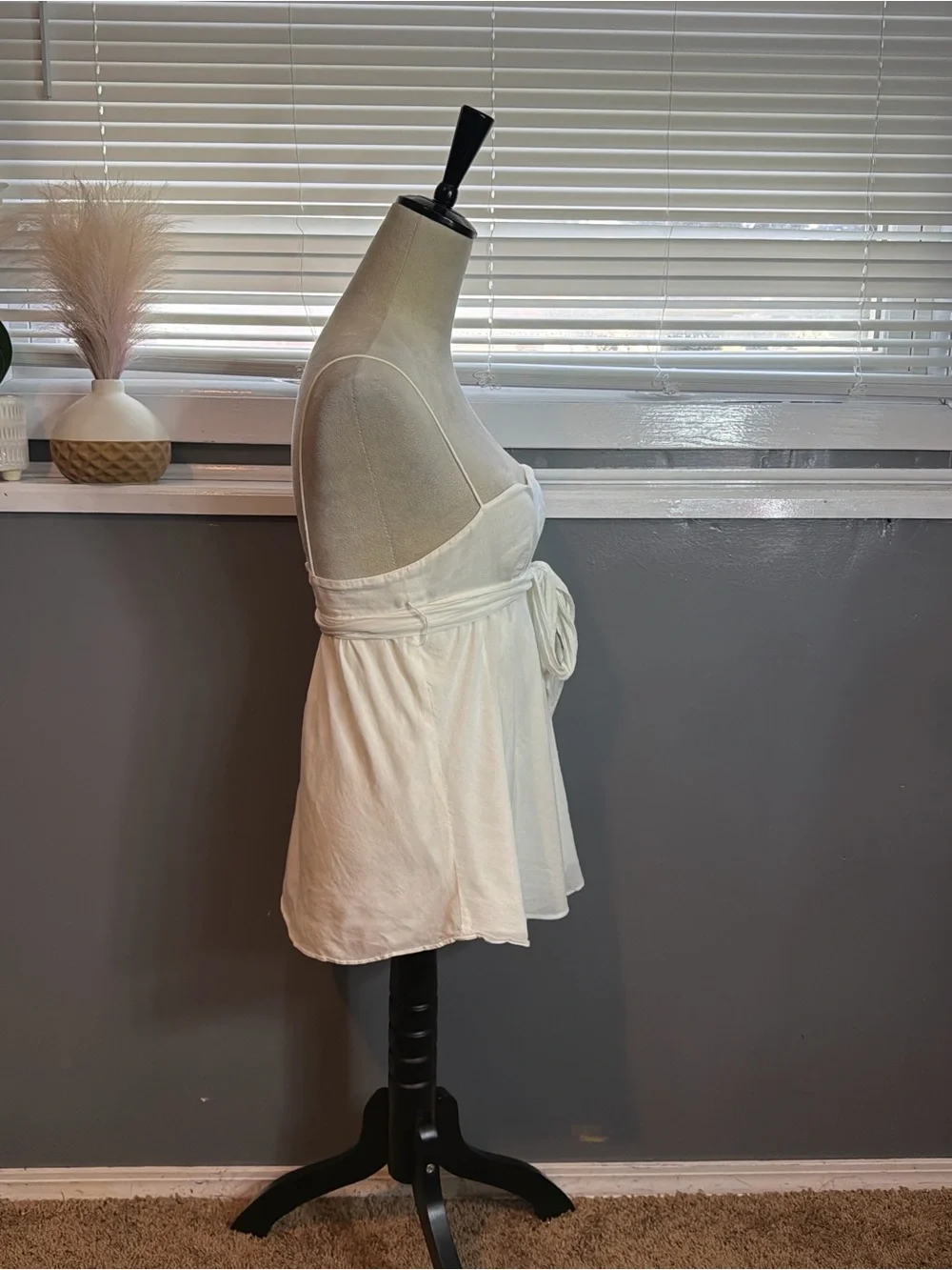 J. Crew Cream Spaghetti-Strap Tie-Front Camisole